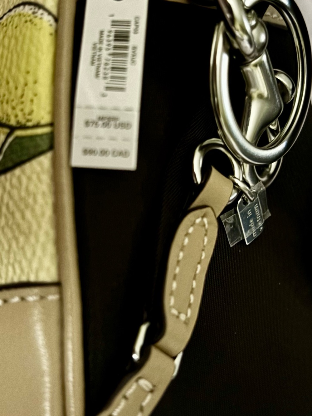 COACH Lemon Print Mini Court Backpack Bag Charm in Coated Canvas/Leather - Picture 11 of 11